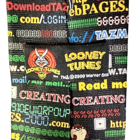 Looney Tunes Taz Internet Theme Necktie Vintage 2001 - Picture 4 of 7